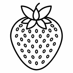 strawberry outline icon on white background