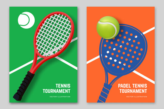 Tennis and Padel tennis championship or tournament poster design. Vector illustration - Powered by Adobe