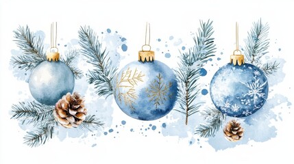 Winter background vector. Hand painted watercolor drawing for Christmas. and Happy New Year season. Background design for invitation, cards, social post, ad, cover, sale banner and invitation.