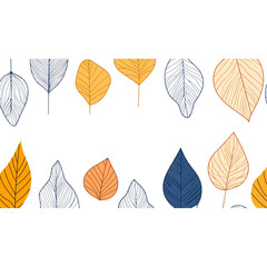 Obraz premium Autumn Leaves Seamless Pattern Design Vector