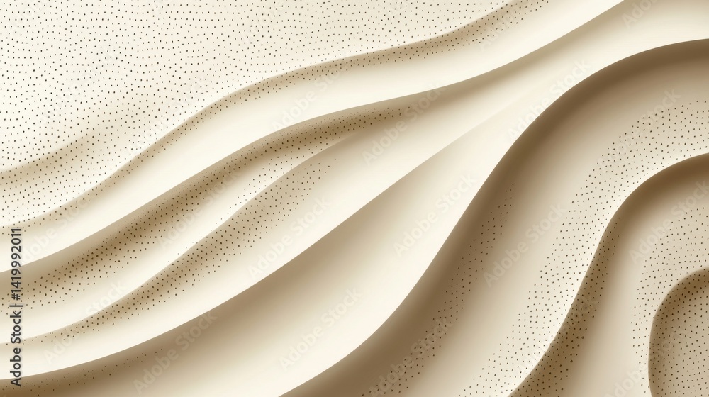 Poster abstract background with soft ecru tones dotted design and eggshell paper texture