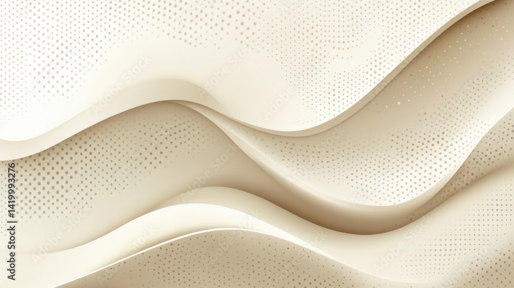 Poster abstract background with soft ecru tones dotted design and eggshell paper texture