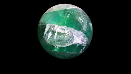 緑色フローライトの結晶球