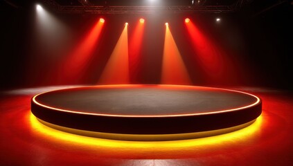 Empty stage lit with spotlights background use for a product display