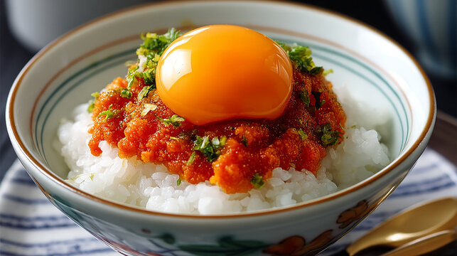 Japanese-style spicy cod roe mentaiko on rice minima