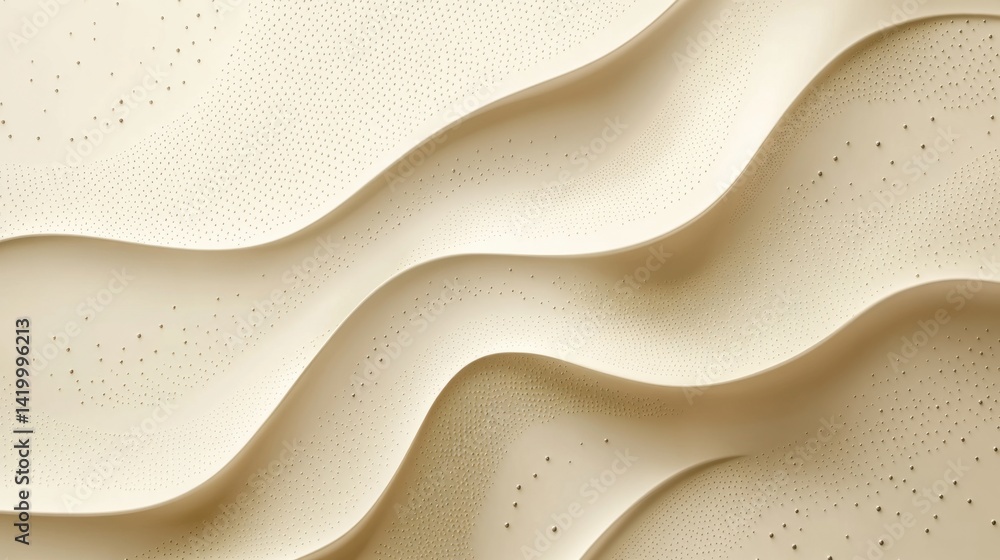 Poster abstract background with soft ecru tones dotted design and eggshell paper texture