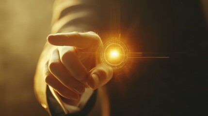 business, technology, internet and networking concept - businessman pressing button with contact on virtual screens