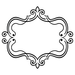 silhouette trendy vintage whimsical borders for on white background