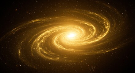 Obraz premium [Swirling Golden Galaxy Illustration]