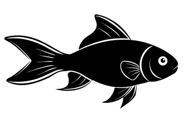 Beautiful Gold fish vector silhouette illustration isolated on white background