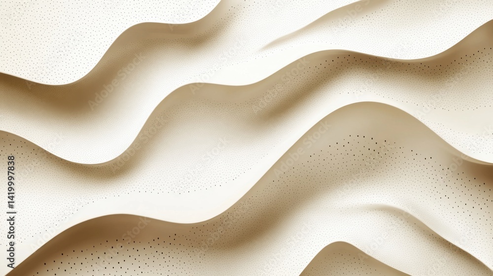 Poster abstract background with soft ecru tones dotted design and eggshell paper texture
