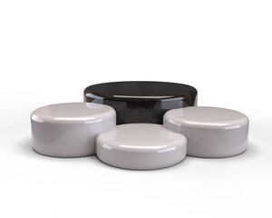 Podium Stage for Product Display and Cylinder Pedestal Stand for Presentation Four Stands 