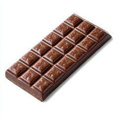 Obraz premium Chocolate bar with squares pattern on white background