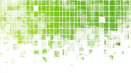 Vector illustration of a green and white background with squares and binary code, a technology-themed digital artwork,