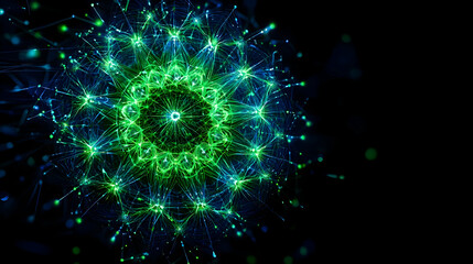 Obraz premium Abstract Glowing Geometric Sphere Design