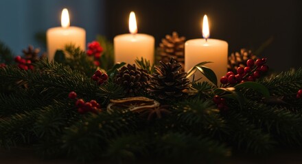 Festive Advent Candles - Photo