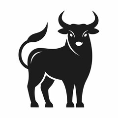 new style ox silhouette animal vector icon on white background