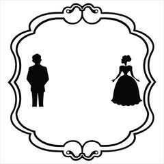 silhouette trendy vintage whimsical borders for on white background
