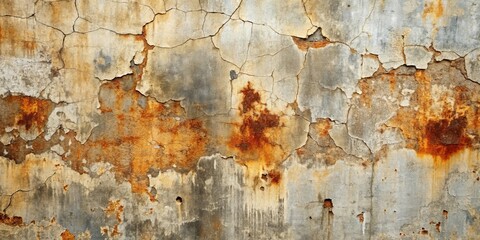 Distressed Weathered Wall Texture Awe-Inspiring Background of Peeling Paint, Cracks, and Rust