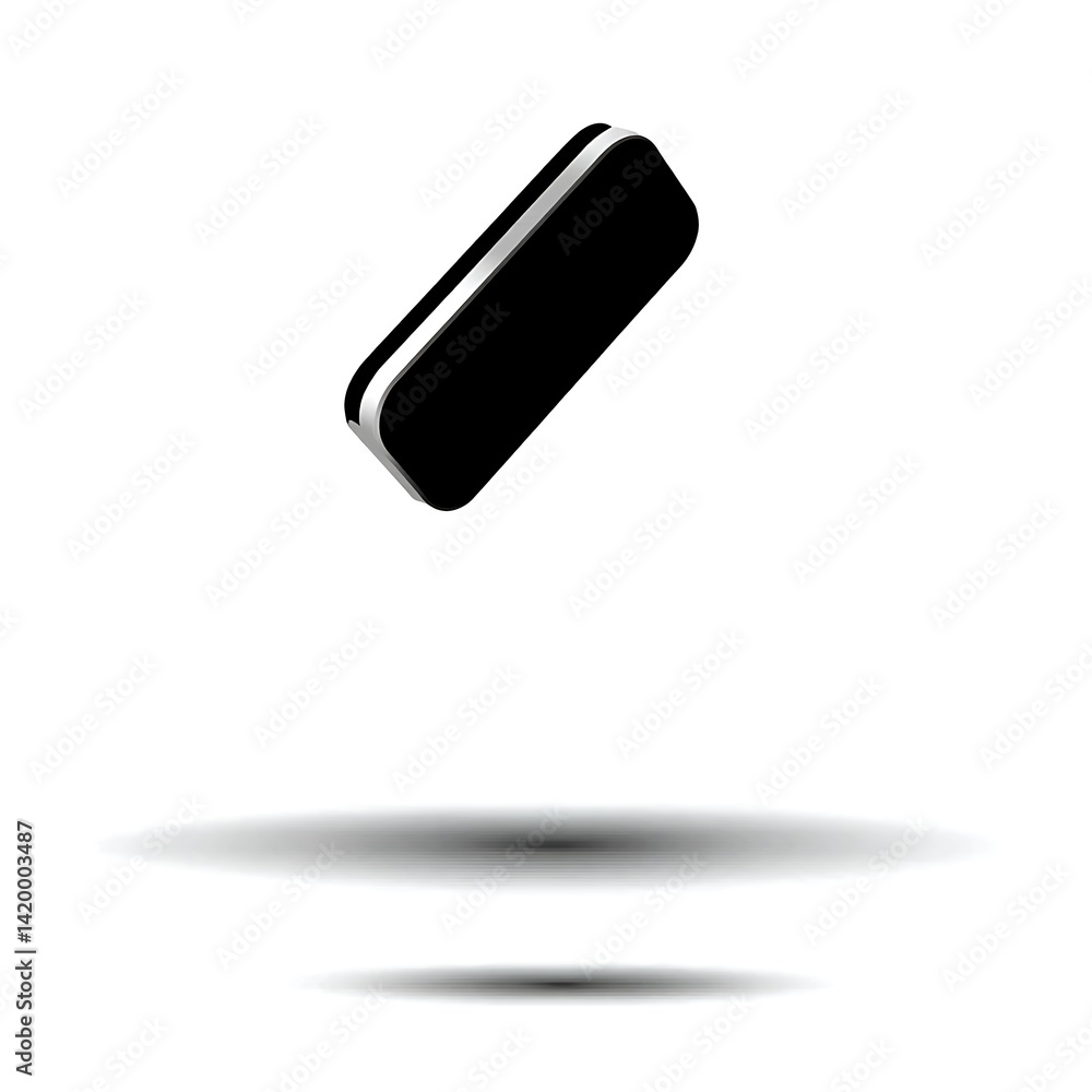 Poster black and silver rectangular shape with soft shadow effect on a white backdrop presentation