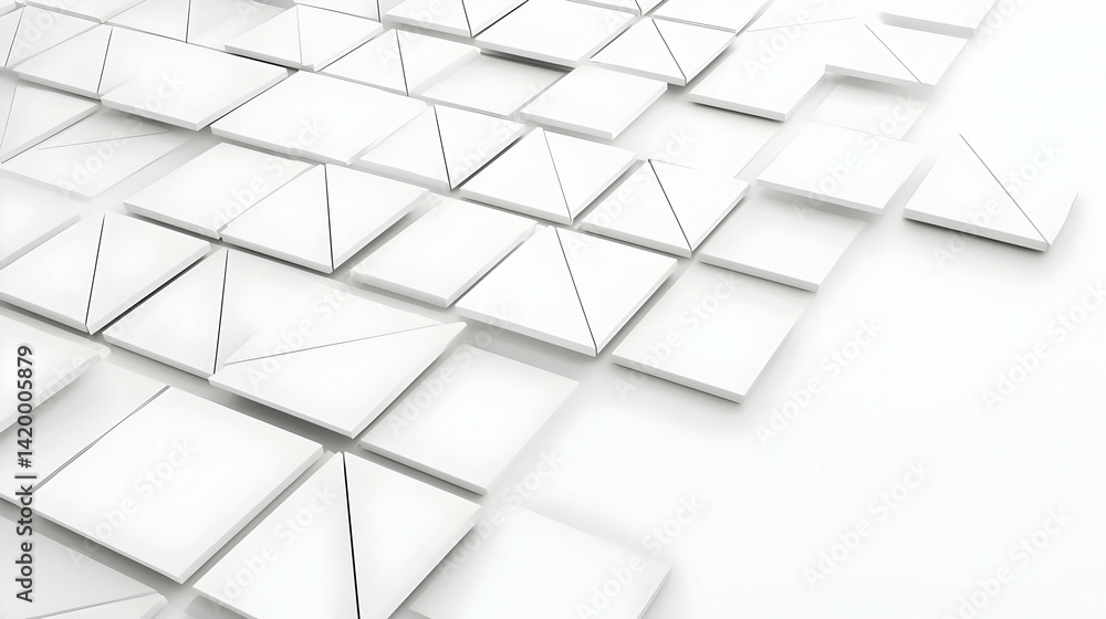 Poster abstract geometric pattern of white squares