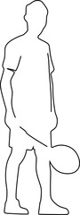 Badminton Player Outline