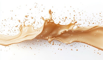 Obraz premium Dynamic Splash of Creamy Liquid Against a Bright Background Creating Artistic Visual Effects and Fluid Forms