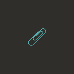 Obraz premium Paperclip icon flat vector design