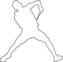 Badminton Player Outline