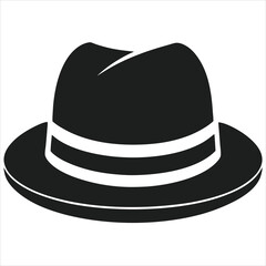  silhouette hat on white background