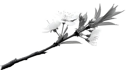 Branch Blossoms Bloom Delicate White Flowers Close Up Detail of Springtime Growth and Renewal.