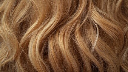 Fototapeta premium Close-up of flowing golden blonde wavy hair texture