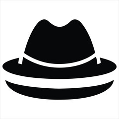  silhouette hat on white background