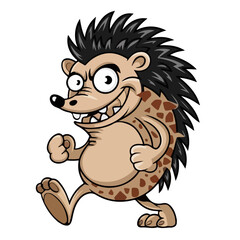 Obraz premium Cute hedgehog funny vector white background