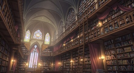Obraz premium Grand Library Illustration