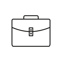 Briefcase Icon – Business, Work, Office Bag Symbol in Line Style