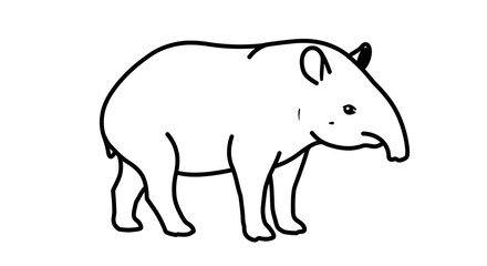 Tapir Line Drawing