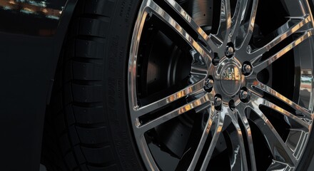Fototapeta premium Car Wheel Close-Up (Photo)