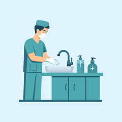 Doctor and patient flat vector, healthcare consultation illustration, medical checkup scene, hospital visit, cartoon doctor, clinic appointment concept, healthcare vector art design