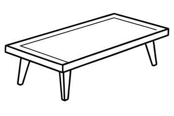 Coffee Table Line Art Vector Illustration
