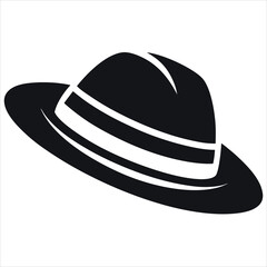  silhouette hat on white background