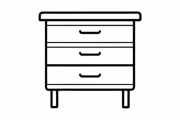 Desk Drawer Unit Line Art Vector Illustration