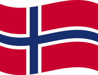 Fototapeta premium norway waving flag illustrator of national icon