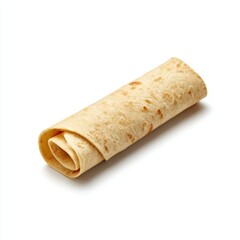 Rolled tortilla wrap food item isolated on white background