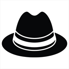  silhouette hat on white background