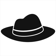  silhouette hat on white background