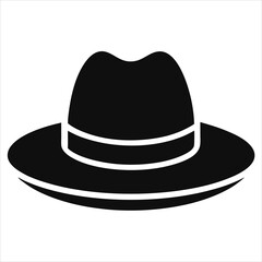  silhouette hat on white background