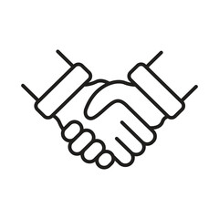 Handshake Icon – Partnership, Agreement, Business Deal Symbol in Line Style