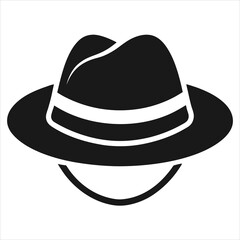  silhouette hat on white background