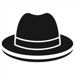  silhouette hat on white background